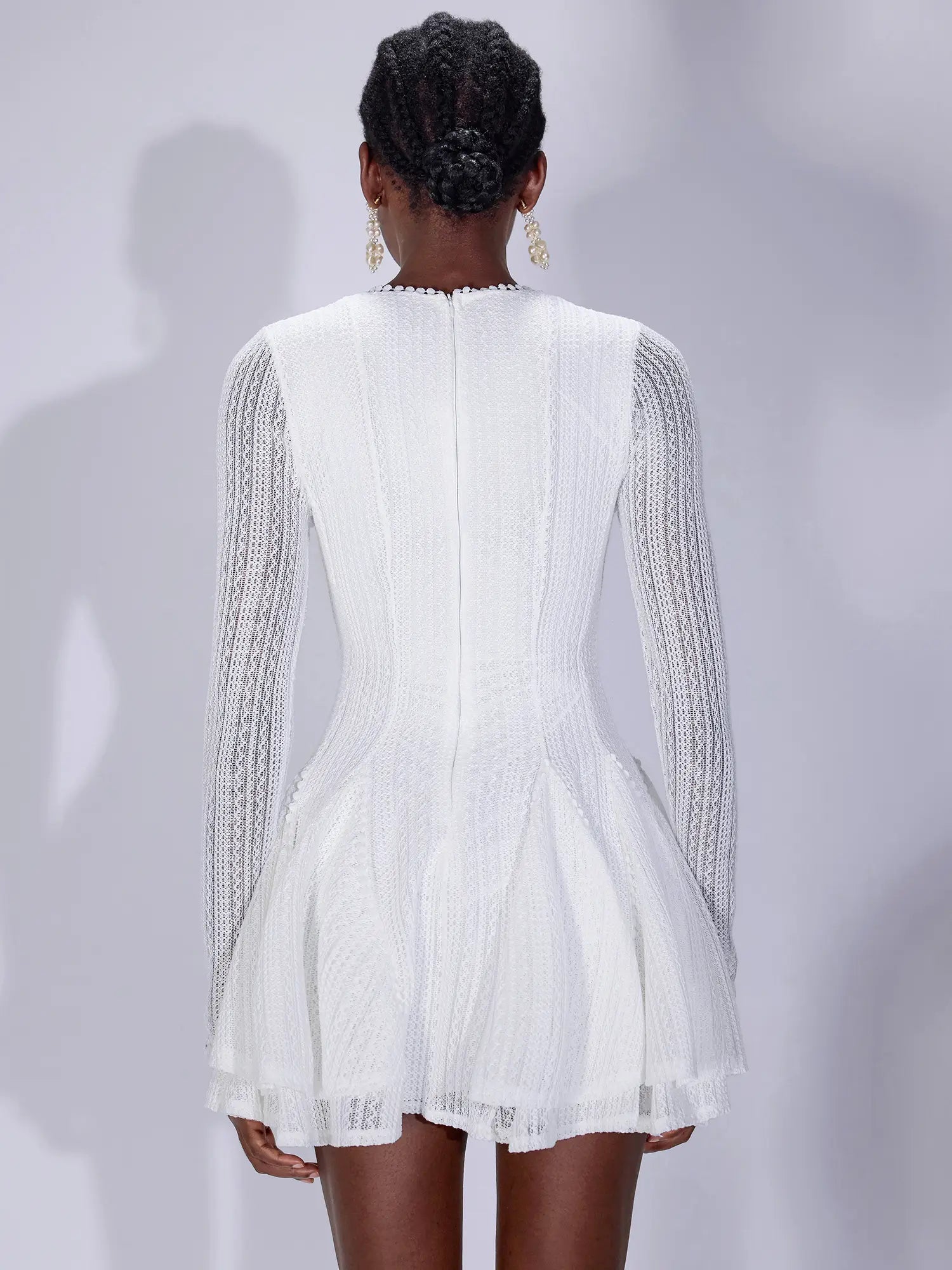 Aurohaya Suzanne Long Sleeve Fit Mini Dress