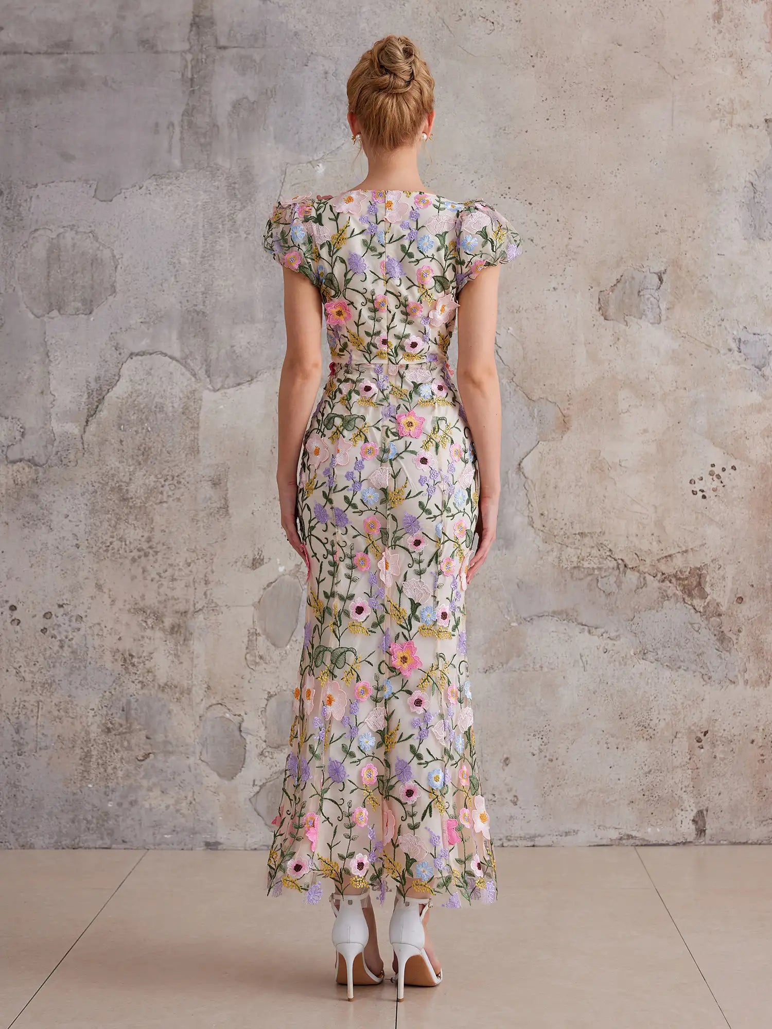 Aurohaya Melissa Floral Fitted Maxi Dress