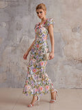 Aurohaya Melissa Floral Fitted Maxi Dress