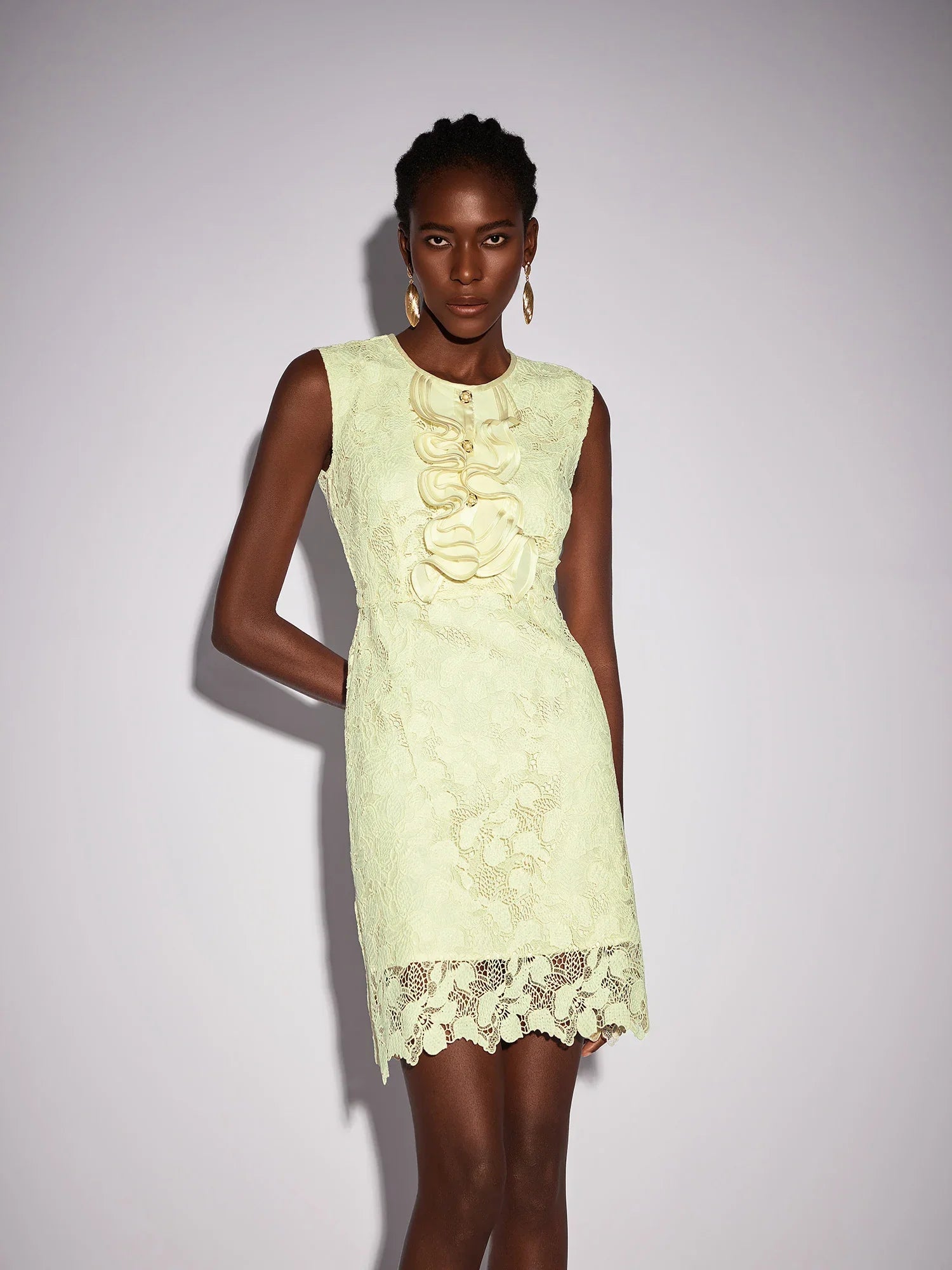 Aurohaya Liliane Sleeveless Lace Mini Dress