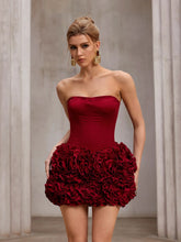 Aurohaya Alexia Strapless Corset Mini Dress Black Cherry