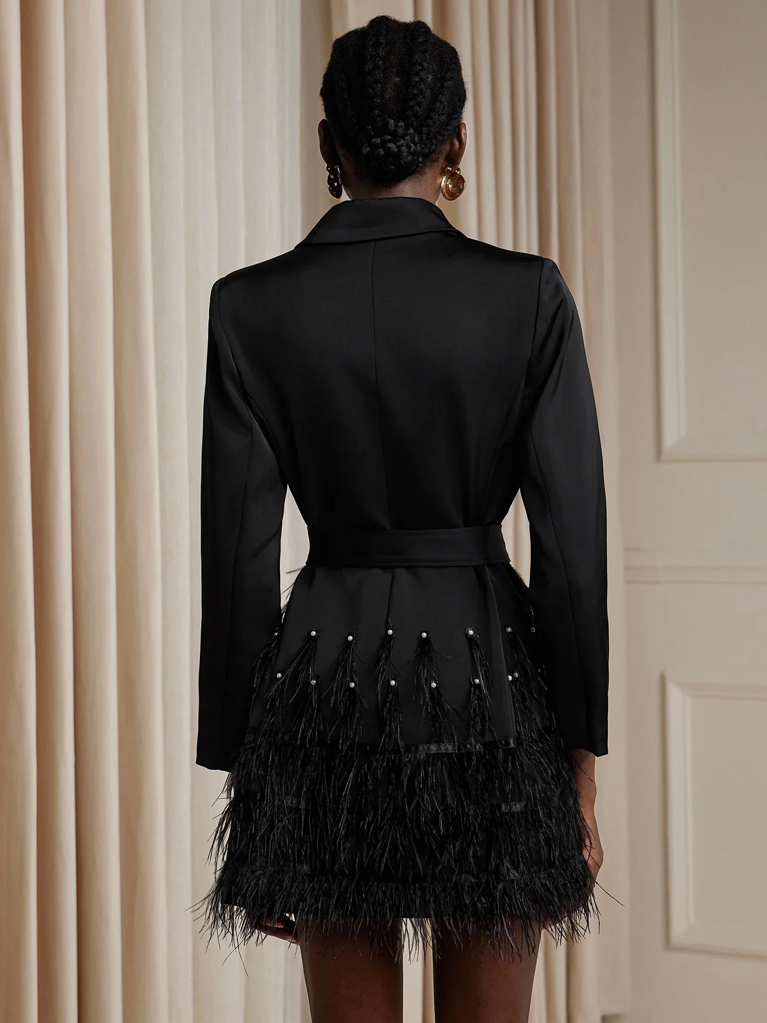 Aurohaya Huguette Belted Blazer Mini Dress