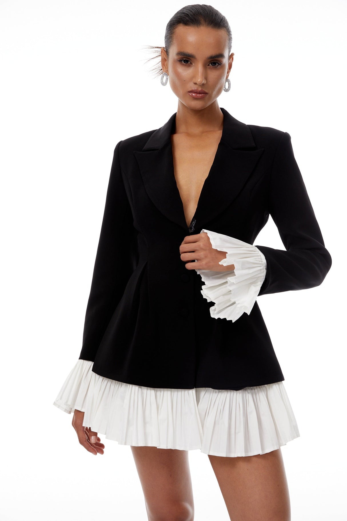 Aurohaya Rébecca Color Block Mini Blazer Dress