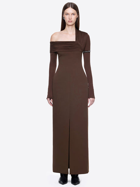 Aurohaya Isabella Asymmetrical One Shoulder Ruched Maxi Dress