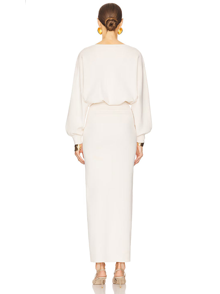 Aurohaya Édith Long Sleeve Knit Maxi Dress