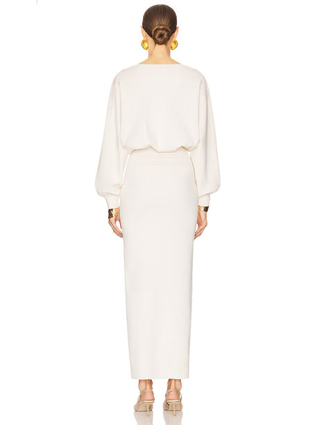Aurohaya Édith Long Sleeve Knit Maxi Dress