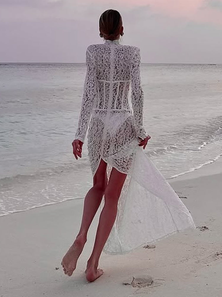 Aurohaya Charline Lace Corset Maxi Dress