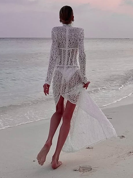 Aurohaya Charline Lace Corset Maxi Dress