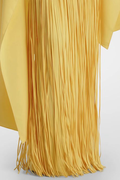 Apparat Fringed Maxi Dress with Shawl / Yellow