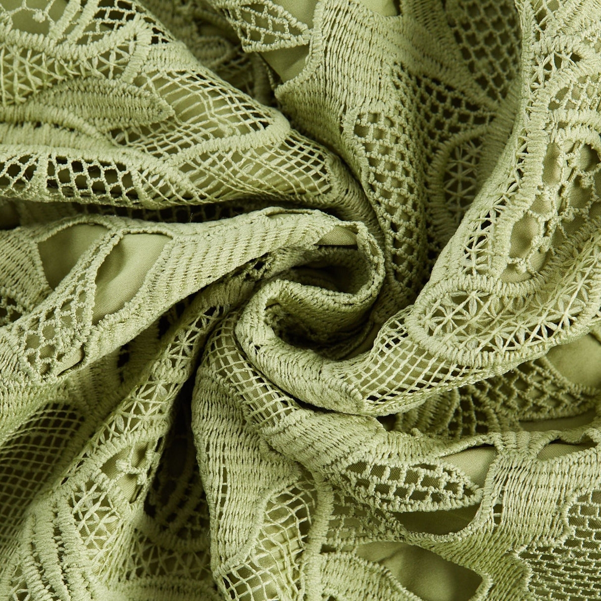 Lise Lace Floral Cut-out Midi Dress / Green