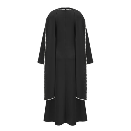 Sommet Pearl Trim Shawl Detail Maxi Dress / Black