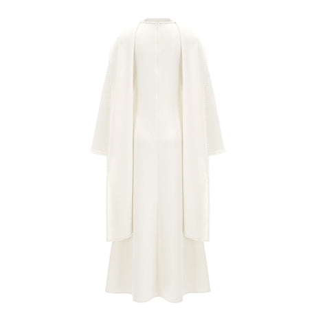Sommet Pearl Trim Shawl Detail Maxi Dress / White