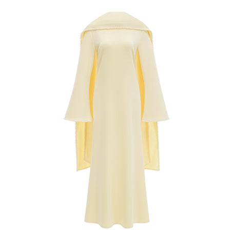 Sommet Pearl Trim Shawl Detail Maxi Dress / Yellow