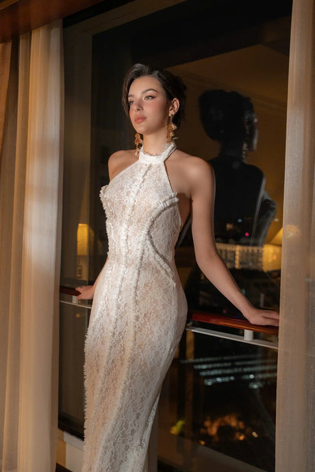 Aurohaya Tatiana Halter Backless Maxi Dress