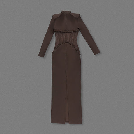 Aurohaya Laurence Mock Neck Corset Maxi Dress