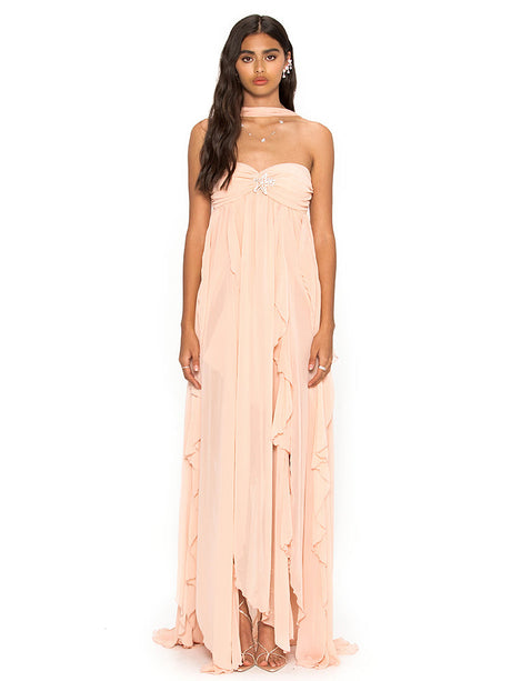 Aurohaya Éléna Halter Backless Maxi Dress