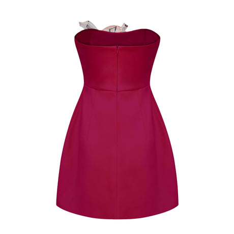 Aurohaya Automne Pink Floral Embroidered Mini Dress