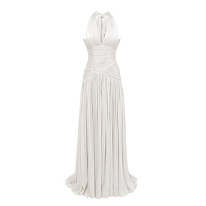 Aurohaya Verdelune Gathered Maxi Dress White