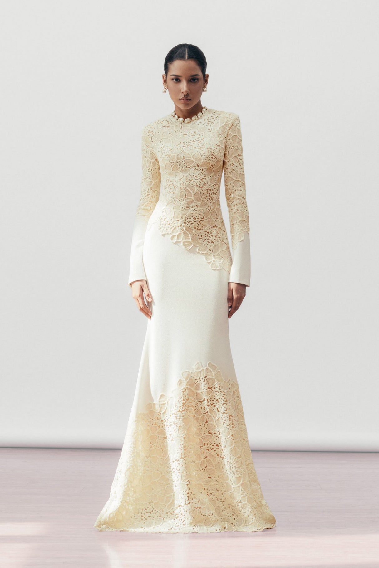 Aurohaya Mathilde White Embroidered Maxi Dress