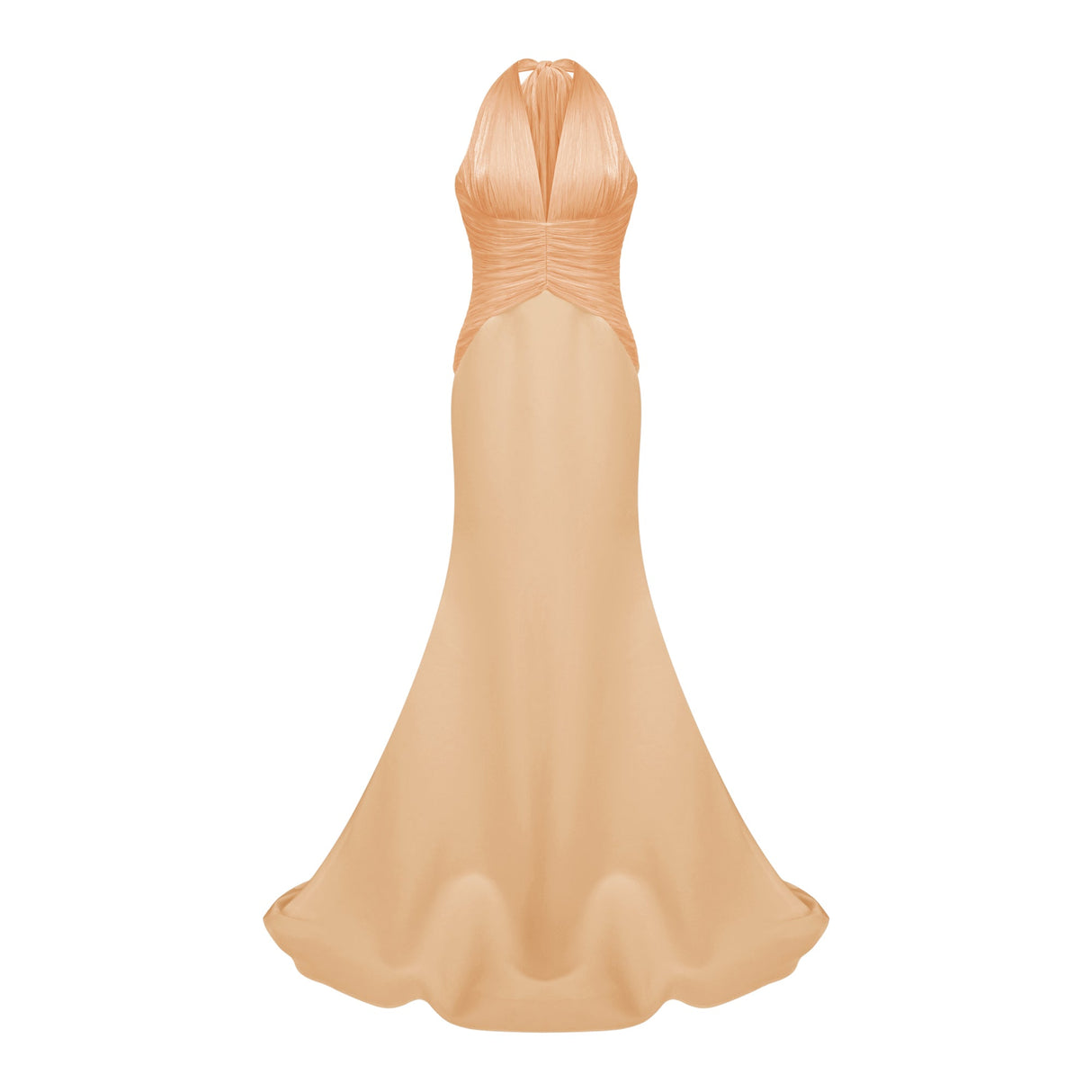 Aurohaya Emmeline Orange Train Design Gathered Maxi Dress