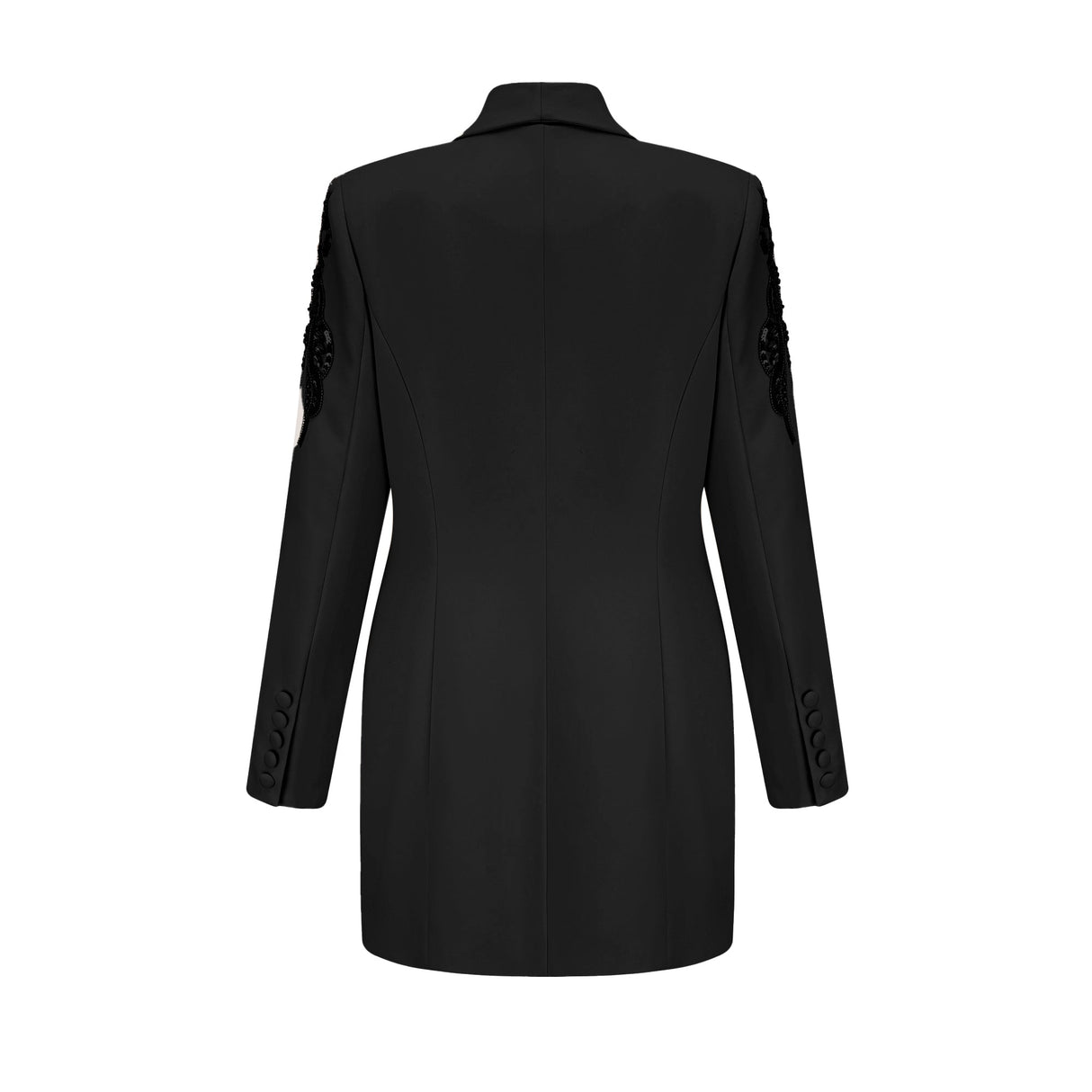 Aurohaya Éléna Black Embellished Sequined Blazer Dress