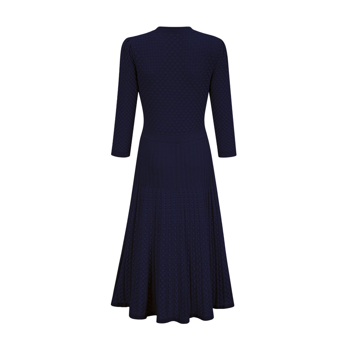 Aurohaya Élodie knitted long-sleeve midi dress in Blue