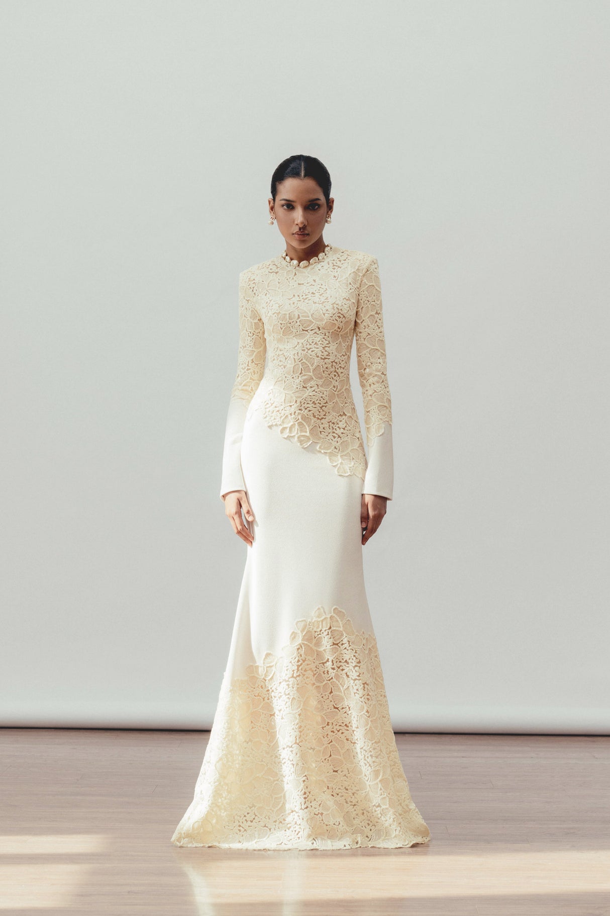 Aurohaya Mathilde White Embroidered Maxi Dress