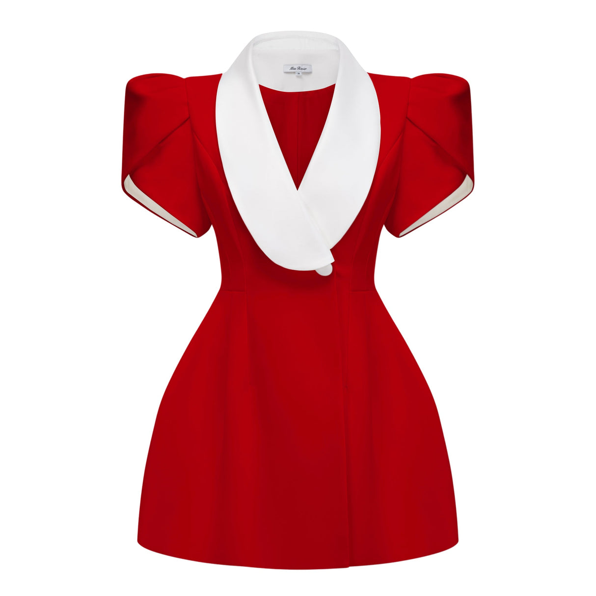 Aurohaya Acharya Red Shawl Lapel Mini Dress