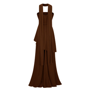 Aurohaya Solène Off-Shoulder Ruched Maxi Gown
