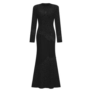 Aurohaya Mathilde Black Embroidered Maxi Dress