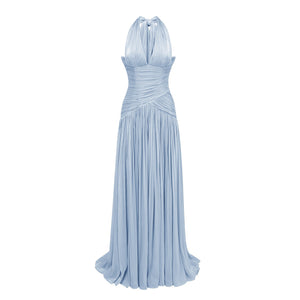 Aurohaya Uranie Blue Gathered Maxi Dress