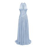 Verdelune Blue Gathered Maxi Dress