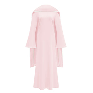Aurohaya Piroska Pink Pearl Trim Shawl Detail Maxi Dress