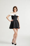 Deniece Black Off-The-Shoulder Mini Dress