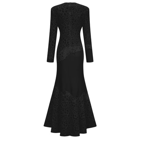 Aurohaya Mathilde Black Embroidered Maxi Dress