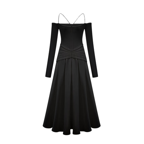 Aurohaya Nadine off-shoulder panelled maxi dress in Black