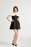 Deniece Black Off-The-Shoulder Mini Dress