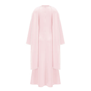 Aurohaya Piroska Pink Pearl Trim Shawl Detail Maxi Dress