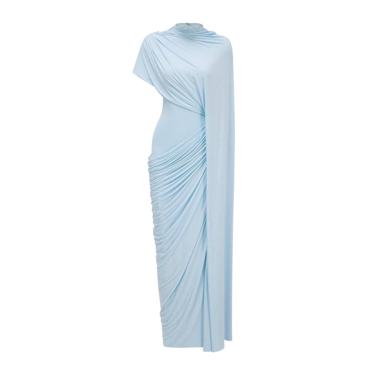 Aurohaya Fenella Blue Asymmetrical Draped Cape & Dress Matching Set