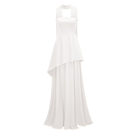 Aurohaya Solène Off-Shoulder Ruched Maxi Gown