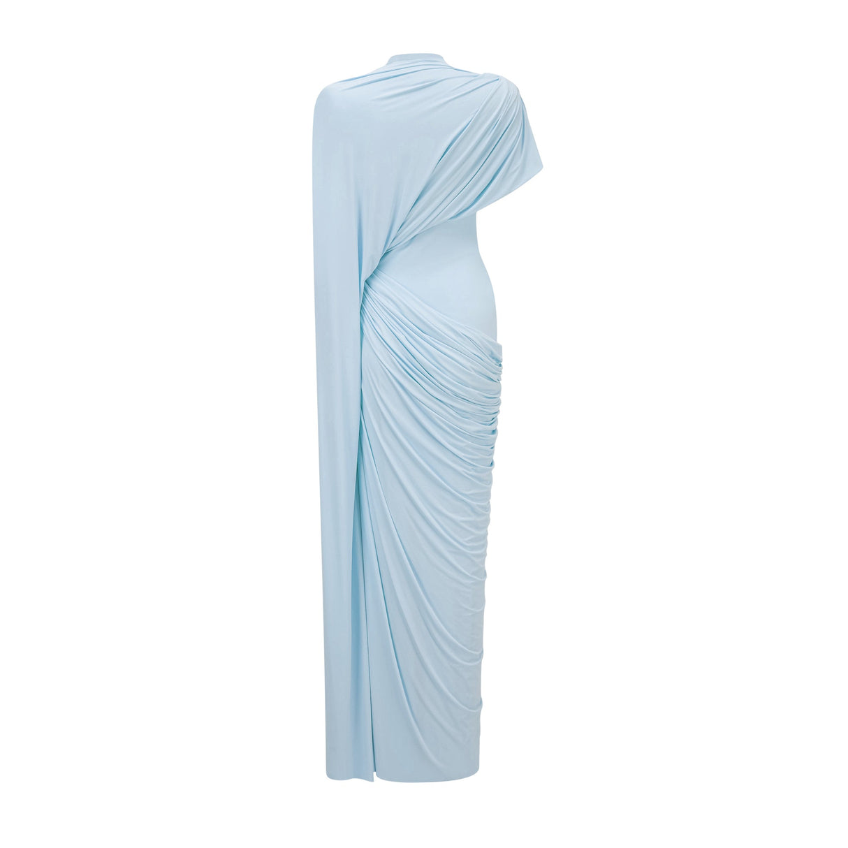 Aurohaya Fenella Blue Asymmetrical Draped Cape & Dress Matching Set
