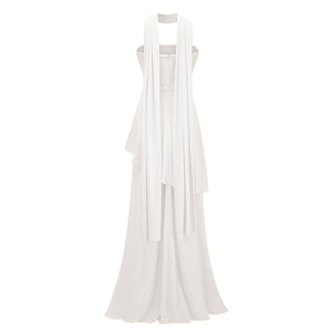 Aurohaya Solène Off-Shoulder Ruched Maxi Gown