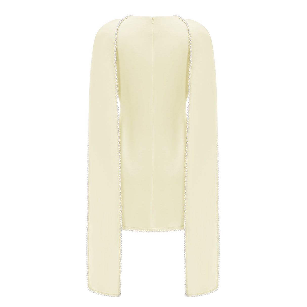 Aurohaya Piroska Yellow Sleeveless Pearl Trim Mini Dress