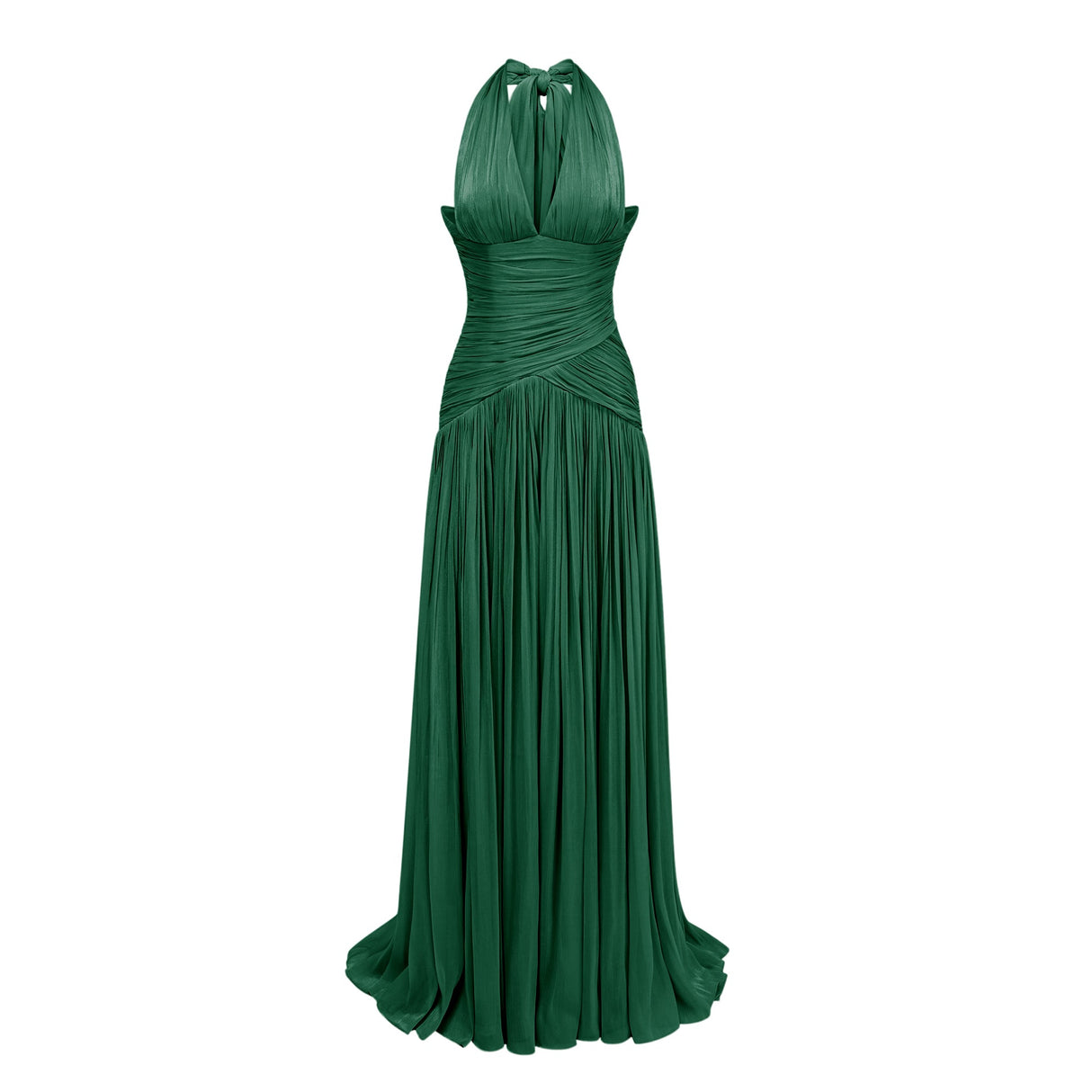 Aurohaya Uranie Emerald Green Gathered Maxi Dress