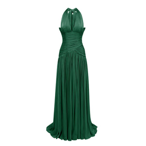 Aurohaya Uranie Emerald Green Gathered Maxi Dress