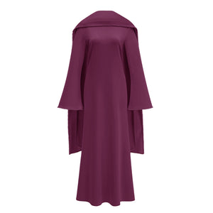 Aurohaya Piroska Purple Pearl Trim Shawl Detail Maxi Dress