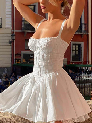 Aurohaya Lace A-Hem Mini Dress