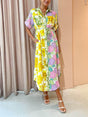 Aurohaya Multicolor Paneled Shirt-Style Midi Dress Multicolor