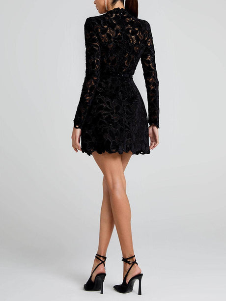 Aurohaya Elegant And Sophisticated Lace Mini Dress