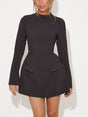 Aurohaya The Ultimate Muse Split Sleeve Mini Dress Black